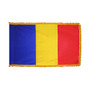 4X6' COL NYL-GLO ROMANIA ROMANIAN W/FRINGE FLAG