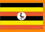 4X6' COL NYL-GLO UGANDA UGANDAN FLAG W/ FRINGE  FLAG