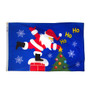 3X5' NYL-GLO ROOFTOP SANTA FLAG