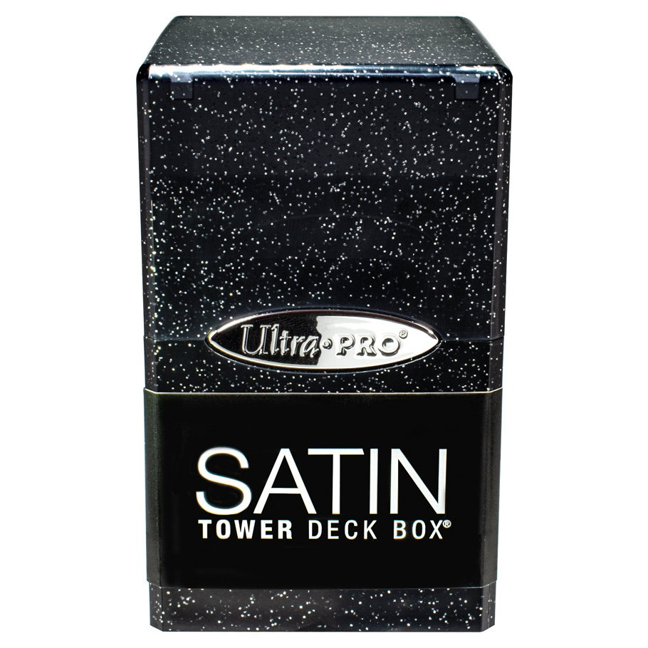 Deck Boxes Satin Tower Deck Box Glitter Black Tower of Games