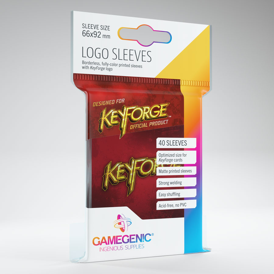 KeyForge: Accessories - KeyForge: Logo Sleeves - Blue (40) - Tower of Games