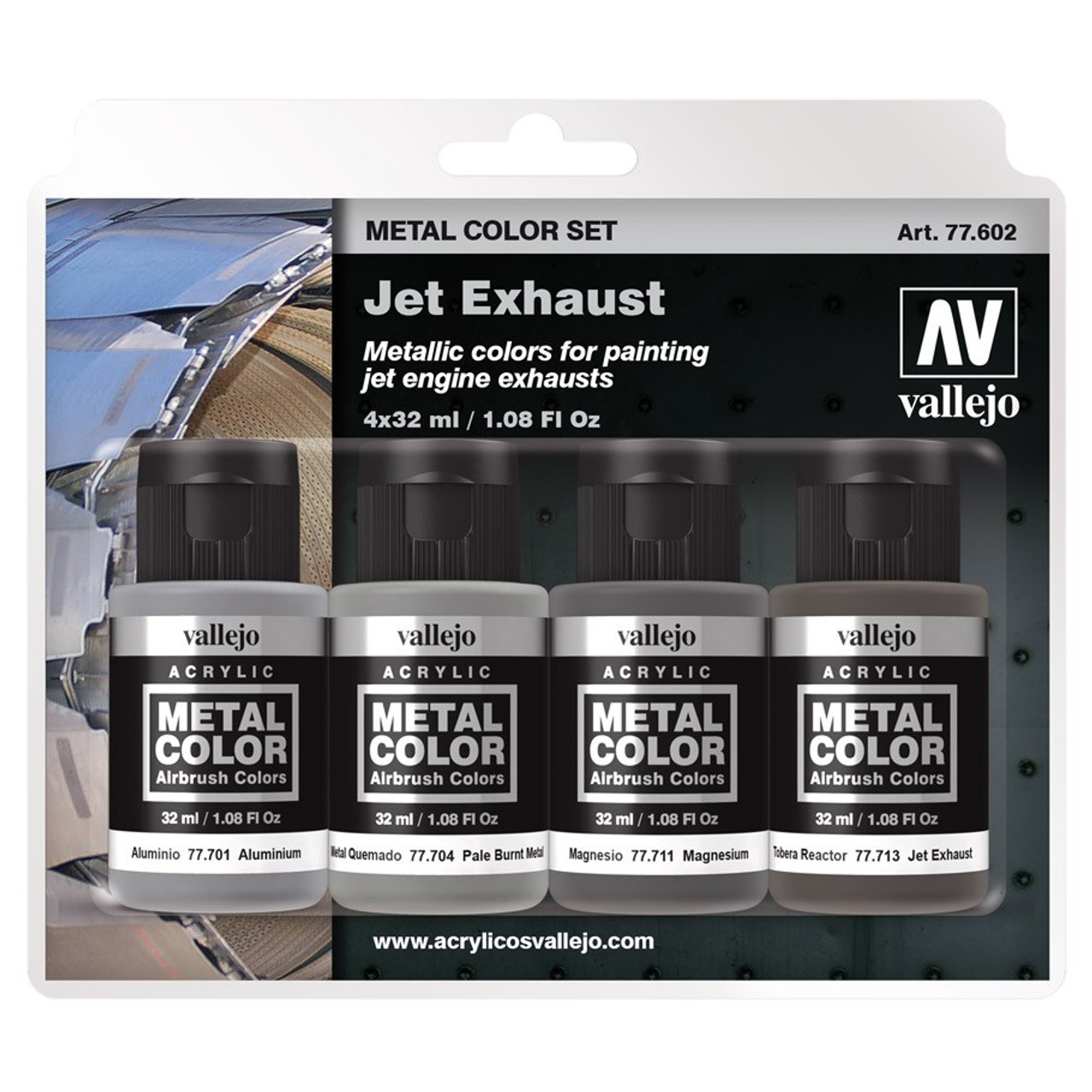 Paint: Vallejo - Paint Sets MC: Metal: Jet Exhaust 4pk (32ml.)