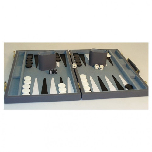 Backgammon Set: 15 in. Grey Vinyl