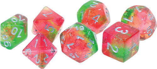 Dice and Gaming Accessories Polyhedral RPG Sets: Purple and Pink - RPG Dice Set (7): Lotus Glowworm