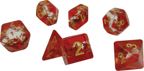 Dice and Gaming Accessories Polyhedral RPG Sets: Red and Orange - RPG Dice Set (7): Maple Leaf