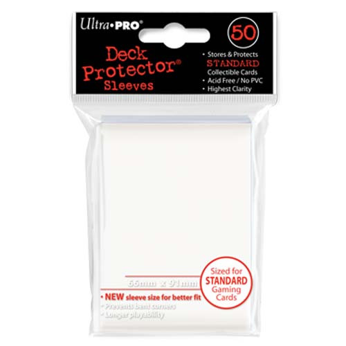 Card Sleeves: Solid Color Sleeves - Standard Deck Protectors - White (50)