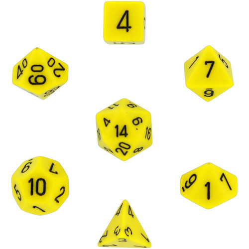 Dice and Gaming Accessories Polyhedral RPG Sets: Yellow and Green - Opaque: Yellow/Black (7)