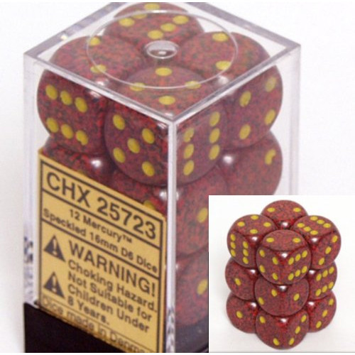 Dice and Gaming Accessories D6 Sets: Speckled - Speckled: 16mm D6 Mercury (12)