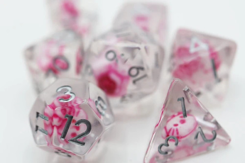 Dice and Gaming Accessories Polyhedral RPG Sets: Transparent/Translucent - Anime Kitty (7)