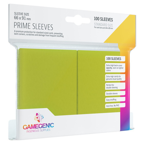 Card Sleeves: Solid Color Sleeves - Lime Prime Sleeves (100)