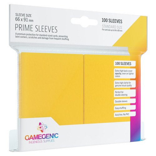 Card Sleeves: Solid Color Sleeves - Yellow Prime Sleeves (100)