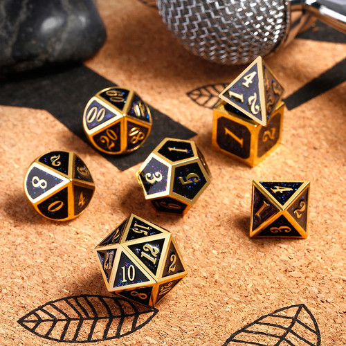 Dice and Gaming Accessories Polyhedral RPG Sets: Metal and Metallic - Galaxy - Metal (7)