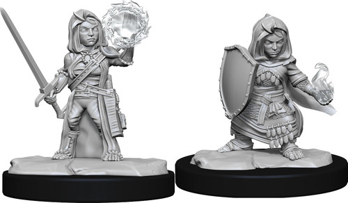 RPG Miniatures: Adventurers - Pathfinder Unpainted Minis: Halfling Cleric Female