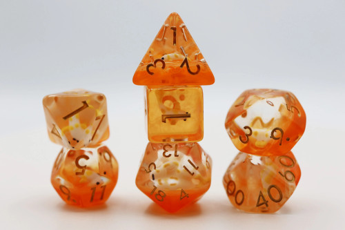 Dice and Gaming Accessories Polyhedral RPG Sets: Red and Orange - Golden Koi Fish (7)
