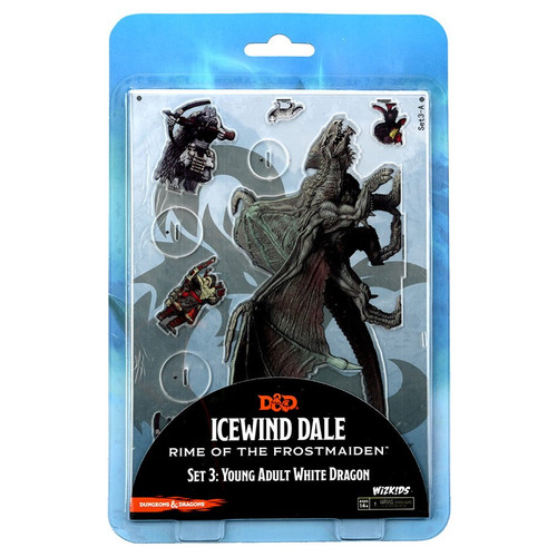 RPG Miniatures: Icons of the Realms - 2D Young Adult White Dragon - Icewind Dale: Rime Of The Frostmaiden