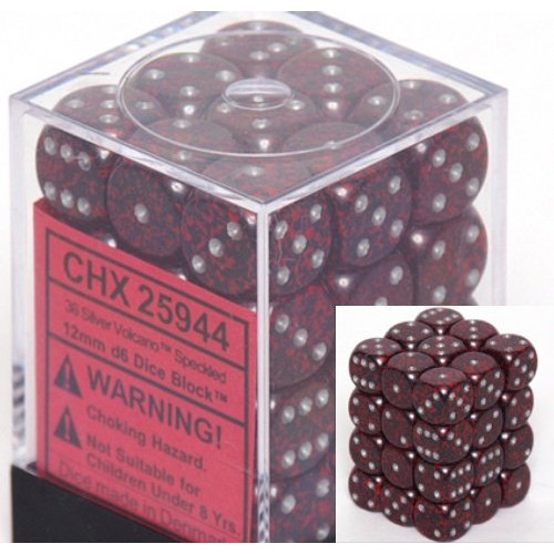 Dice and Gaming Accessories D6 Sets: Speckled - Speckled: 12mm D6 Silver Volcano (36)