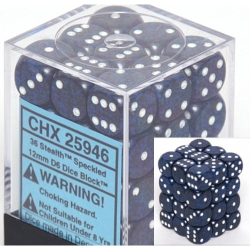 Dice and Gaming Accessories D6 Sets: Speckled - Speckled: 12mm D6 Stealth (36)