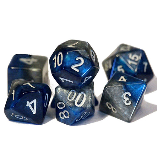 Dice and Gaming Accessories Polyhedral RPG Sets: Black and Grey - 7-SetCube: Halfsies: The Heir