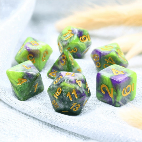 Dice and Gaming Accessories Polyhedral RPG Sets: Yellow and Green - Royal Viper (7) [FBR FBG1162]