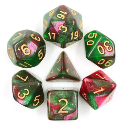 Dice and Gaming Accessories Polyhedral RPG Sets: Yellow and Green - Rose Way (7)