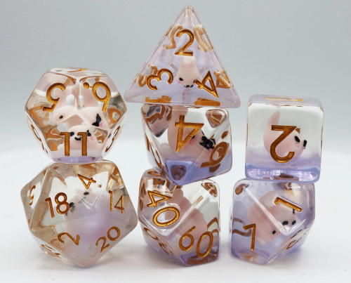 Dice and Gaming Accessories Polyhedral RPG Sets: Stuff-Inside - Pink Seal (7)