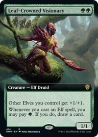 Leaf-Crowned Visionary (Extended Art) - Dominaria United