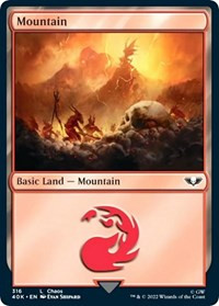 Mountain (316) (Surge Foil) [Foil] - Universes Beyond: Warhammer 40,000