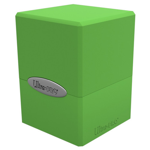 Deck Boxes: Premium Single Dboxes - Satin Cube Deck Box - Lime Green