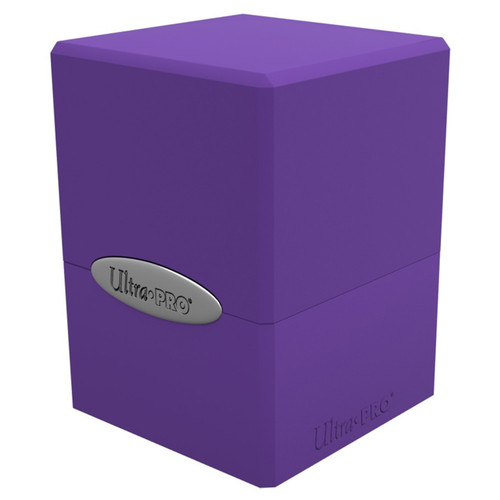 Deck Boxes: Premium Single Dboxes - Satin Cube Deck Box - Royal Purple