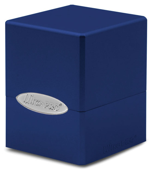 Deck Boxes: Premium Single Dboxes - Satin Cube Deck Box - Pacific Blue