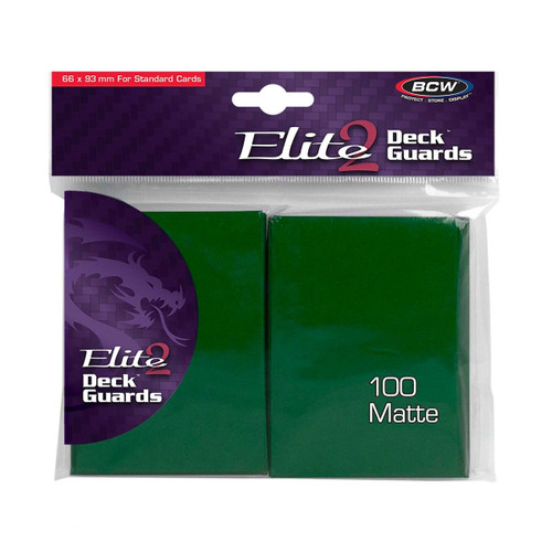 Card Sleeves: Solid Color Sleeves - Green - Deck Guard - Elite2 - Anti-Glare Sleeves (100)