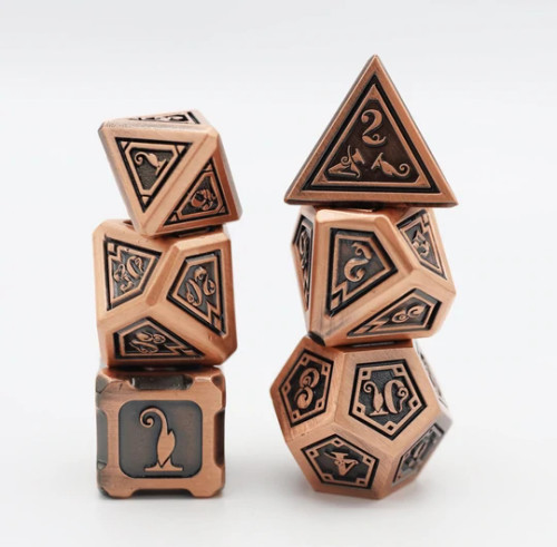 Dice and Gaming Accessories Polyhedral RPG Sets: Metal and Metallic - Alchemist Metals Copper - Metal (7)