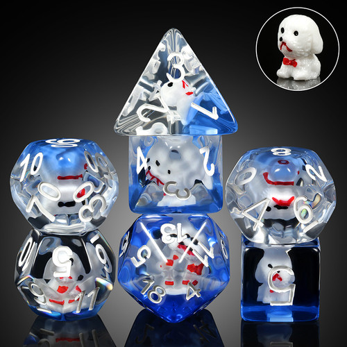 Dice and Gaming Accessories Polyhedral RPG Sets: Transparent/Translucent - Poodle - Resin (7)