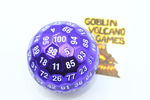 Dice and Gaming Accessories Polyhedral RPG Sets: Purple and Pink - 50mm Metal D100 - Purple
