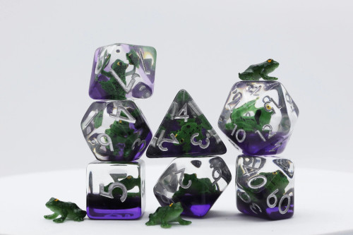 Dice and Gaming Accessories Polyhedral RPG Sets: Stuff-Inside - Green Poison Frog (7)