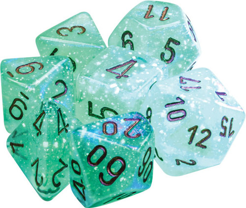 Dice and Gaming Accessories Polyhedral RPG Sets: Yellow and Green - Borealis: Light Green/Gold - Luminary (7)