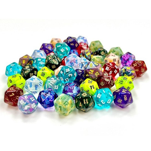 Dice and Gaming Accessories Bulk Dice: Assorted Loose Mini d20s (50) - Wave 1