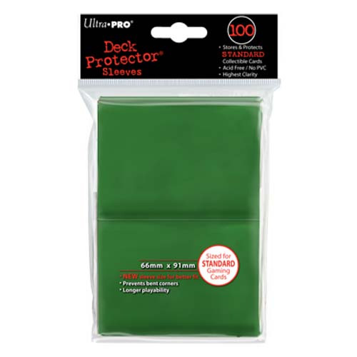 Card Sleeves: Solid Color Sleeves - Standard Deck Protectors - Green (100)