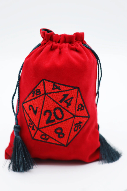 Dice and Gaming Accessories Other Gaming Accessories: Dice Bag - Red D20