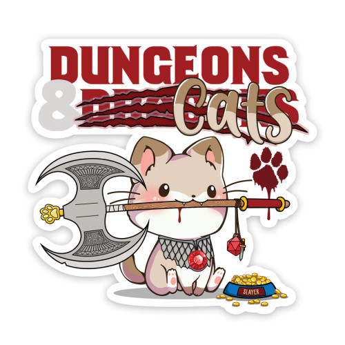 Dungeons & Cats - Cut Vinyl Sticker