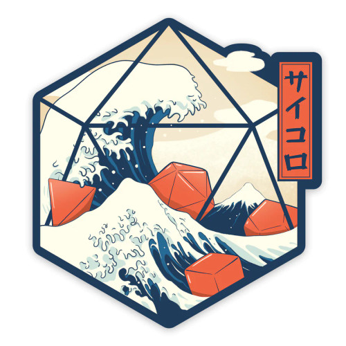 Great Wave of Dice - Cut Vinyl Sticker