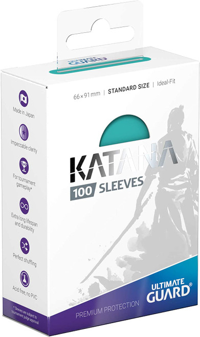 Card Sleeves: Solid Color Sleeves - Katana Sleeves Standard Size - Turquoise (100ct)