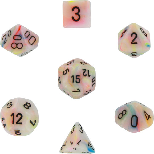 Dice and Gaming Accessories Polyhedral RPG Sets: Swirled - Festive: Circus/Black (7)