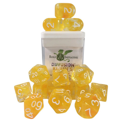 Dice and Gaming Accessories Polyhedral RPG Sets: Yellow and Green - Polyhedral: Diffusion Ki-Rin's Grace (15)