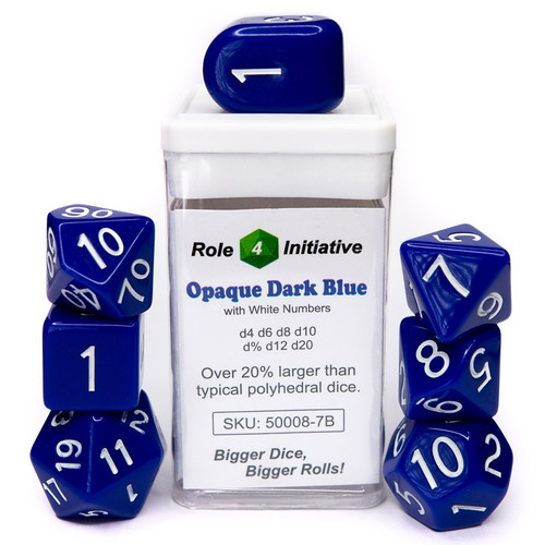 Dice and Gaming Accessories Polyhedral: Opaque Dark Blue/White (15)