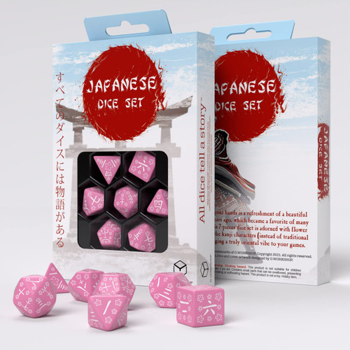 Dice and Gaming Accessories Polyhedral RPG Sets: Purple and Pink - Japanese Dice Set - Sweet Spring Memory (7)