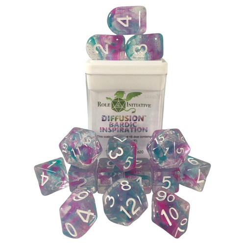 Dice and Gaming Accessories Polyhedral RPG Sets: Glitter - Polyhedral: Diffusion Bardic Inspiration (15)
