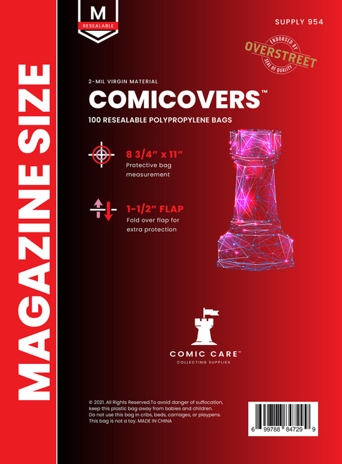 Comicare: Magazine Polypropylene Resealable Bags (100)