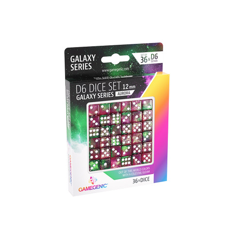 Dice and Gaming Accessories D6 Sets: Galaxy Series: Aurora - d6 12mm (36)