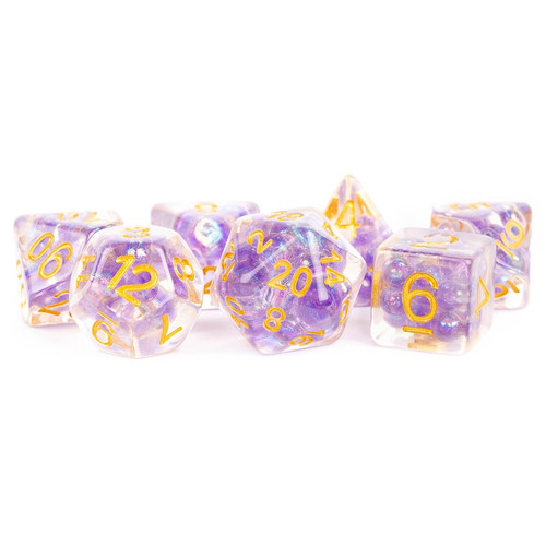 Dice and Gaming Accessories Polyhedral RPG Sets: Purple and Pink - Pearl Purple/Gold (7)